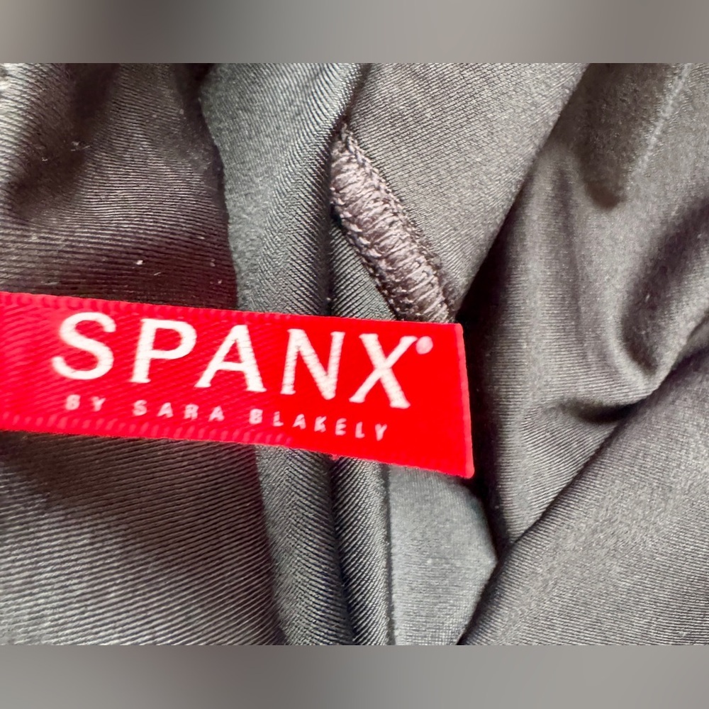 SPANX Black Faux Leather Moto Leggings - Picture 9 of 12